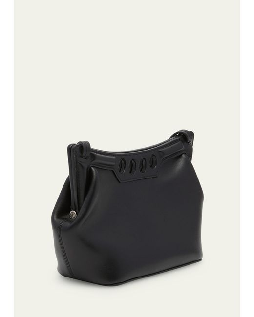 Alexander McQueen Black The Peak Mini Leather Shoulder Bag