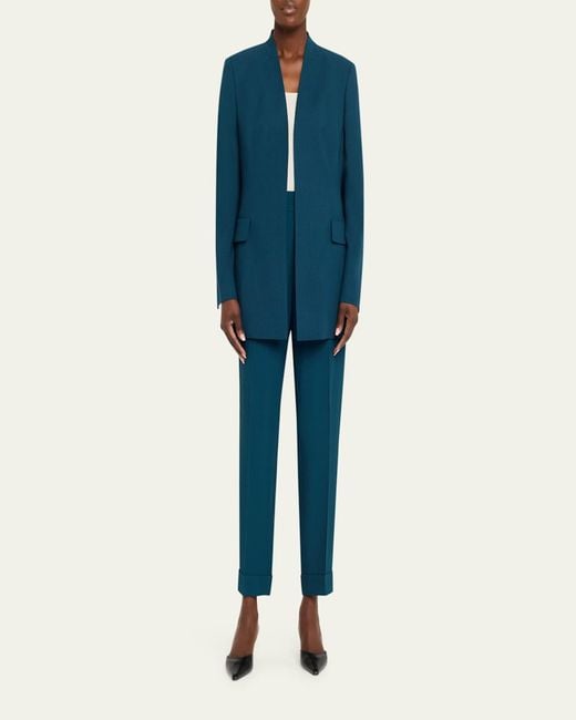 Akris Blue Alvar Open Tailored Jacket
