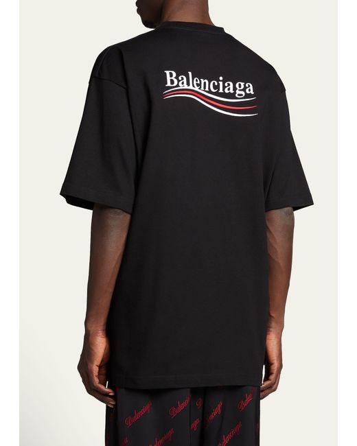 Balenciaga Black White Campaign Logo Boxy T-shirt for men