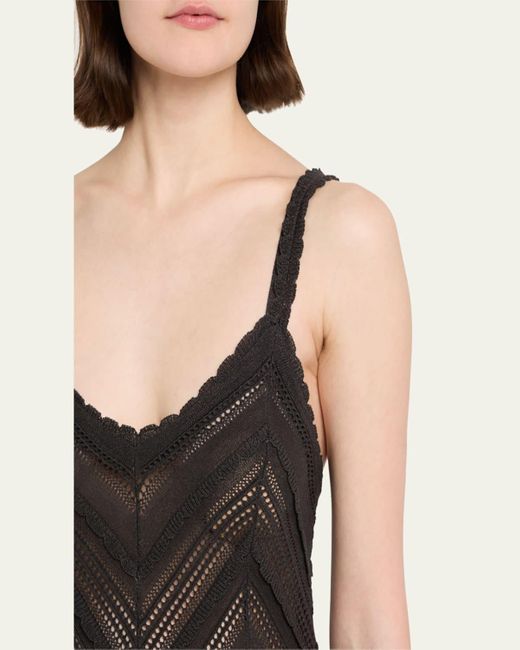 Zimmermann Black Lucky Sleeveless Lace Knit Dress