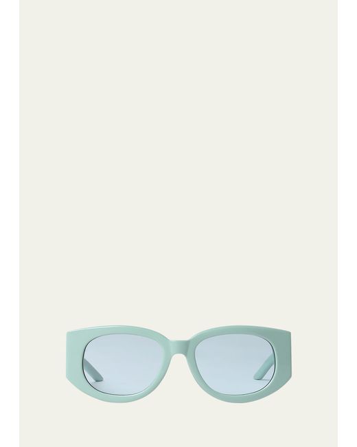 Casablancabrand Blue Wavy Mixed-media Cat-eye Sunglasses