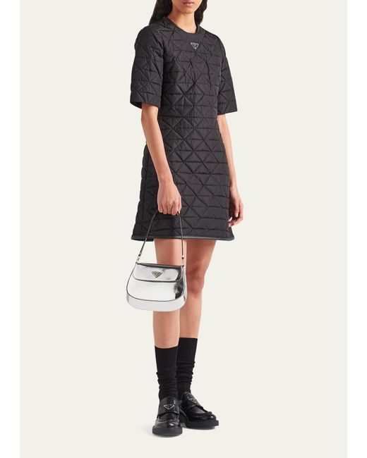 Prada Black Re-nylon Quilted Mini Dress