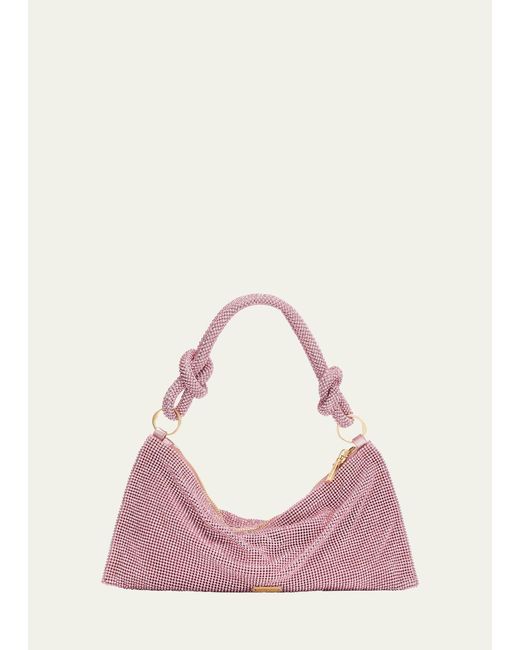 Cult Gaia Pink Hera Nano Knotted Embellished Shoulder Bag