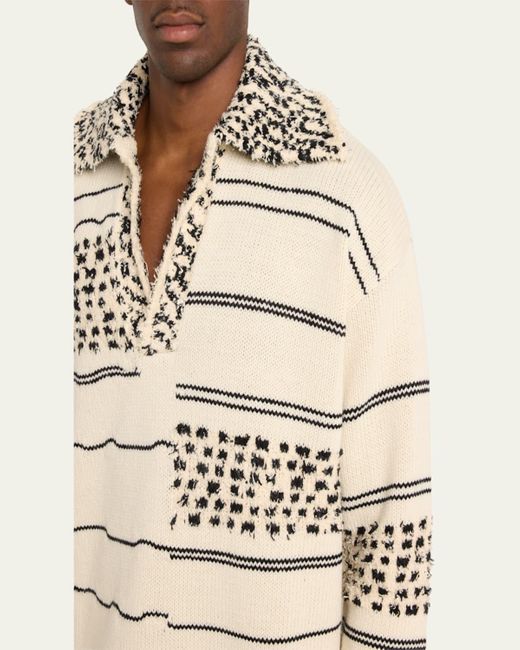 H*S様 Bottega Veneta drivers Knit Knit bl Bottega Veneta Textured Stripe Knit Sweater in Natural for