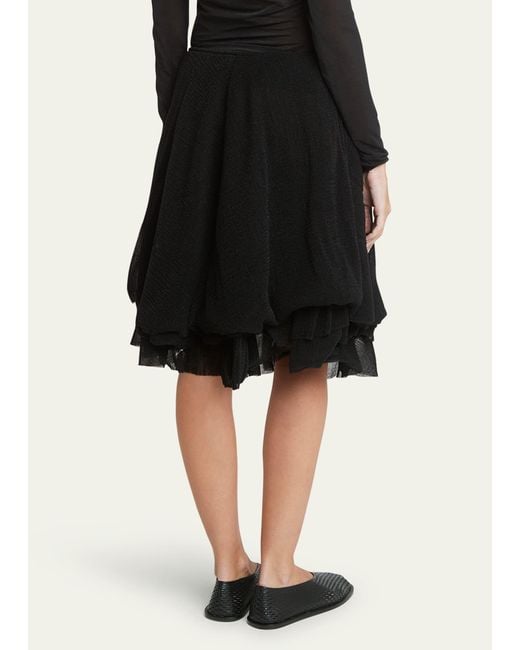 Proenza Schouler Black Julia Layered Mirco Pleat Jersey Skirt
