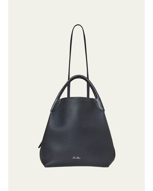 Loro Piana Bale Fine-grain Leather Crossbody Bag in Blue | Lyst