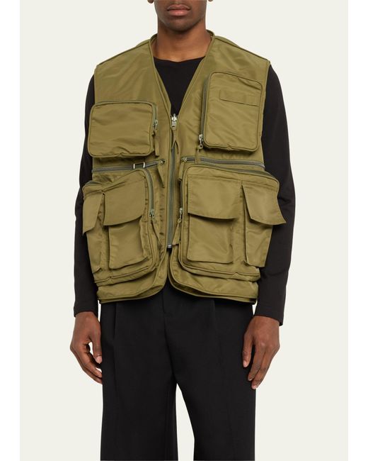 Hed Mayner Green Cargo Tactical Vest for men