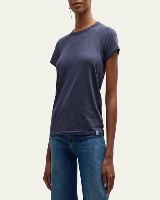 Rag & Bone Blue Slub Crewneck Tee