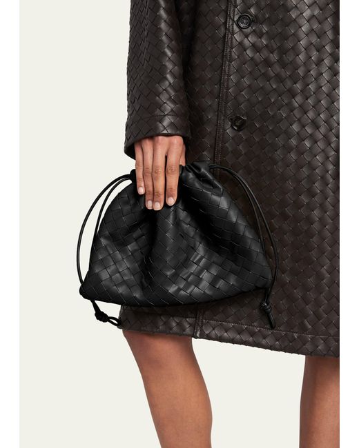 Bottega Veneta Black Medium Leather Pouch Bag