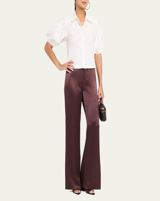 Ramy Brook Natural Valeria Puff-Sleeve Cotton Shirt