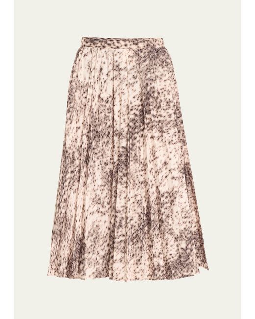 Givenchy Pink Printed Pleated Midi Skirt