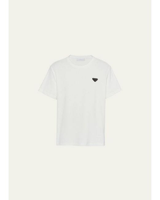 Prada White Terry Towelling T-shirt for men