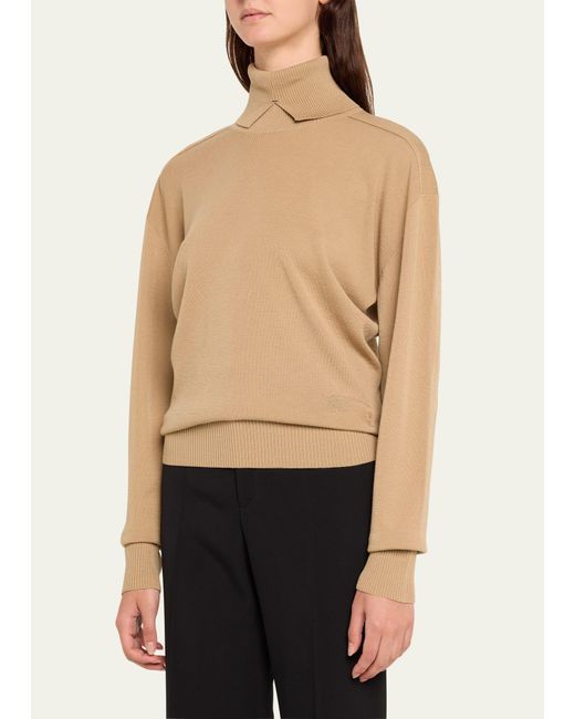 Burberry Natural Wool Turtleneck Sweater