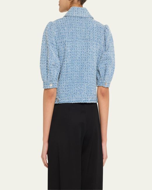 Ramy Brook Blue Ardith Textured Denim Jacket