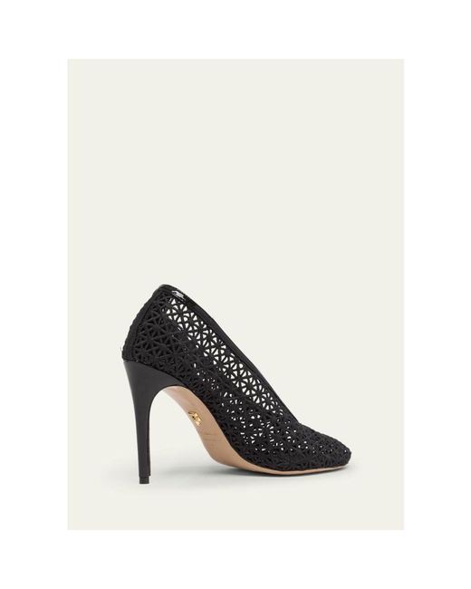 Ferragamo Black 95Mm Sol Macrame Pumps