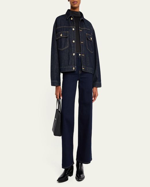 FRAME Blue The Boxy Denim Jacket