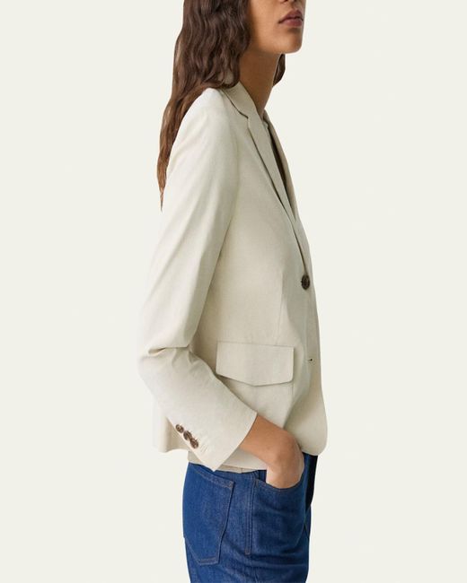 Theory Natural Shrunken Crunch Linen Jacket