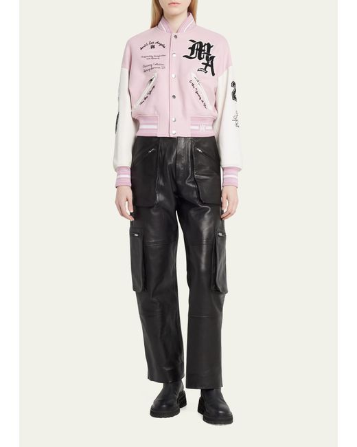 Amiri Pink Oversized Varsity Jacket