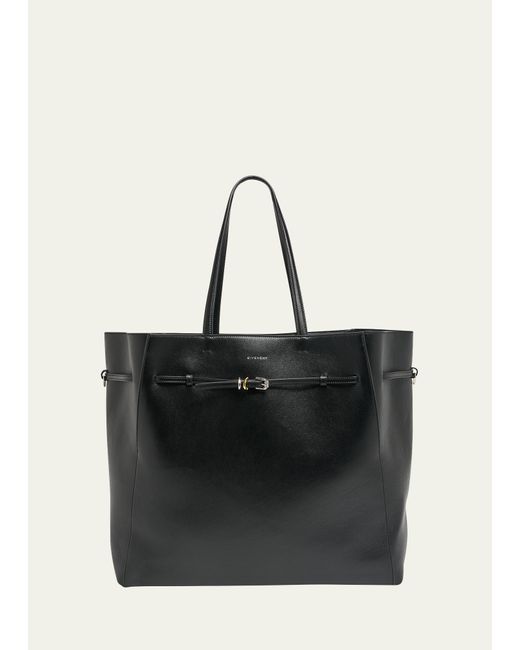 Givenchy Black Voyou Large North-south Tote Bag In Tumbled Leather