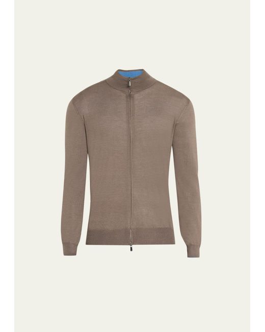 Cesare Attolini Multicolor Cashmere-silk Full-zip Sweater for men