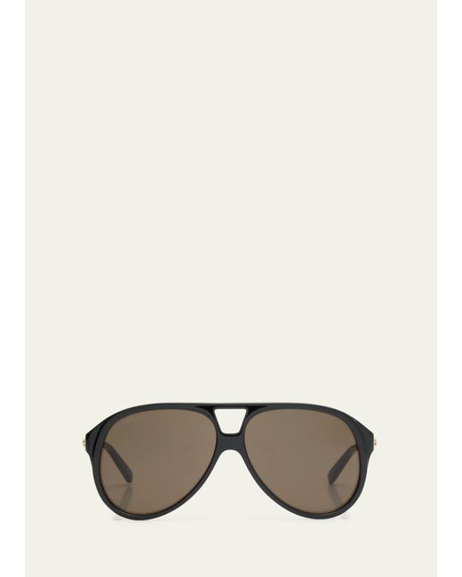 Gucci Natural Archive Details Acetate Aviator Sunglasses for men