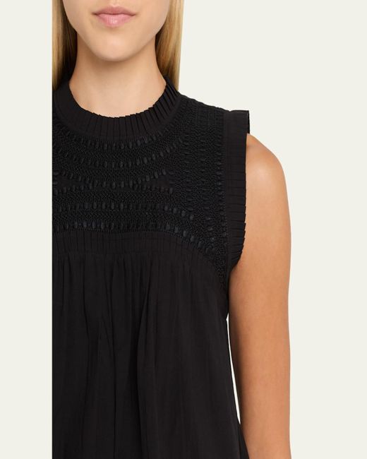 Sea Black Larissa Embroidered Tank Top