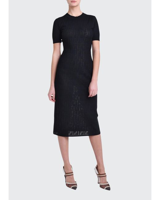 fendi logo sweater dress