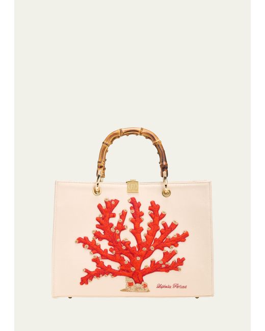Olympia Le-Tan Coral Embroidered Canvas Top-handle Bag