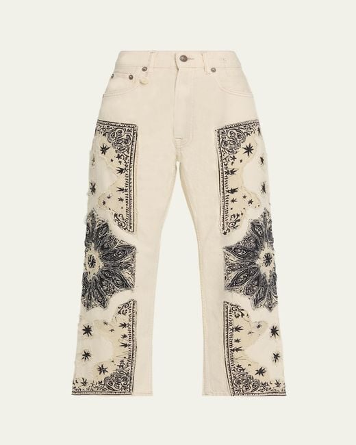 R13 Natural X-Boyfriend Patchwork Jeans