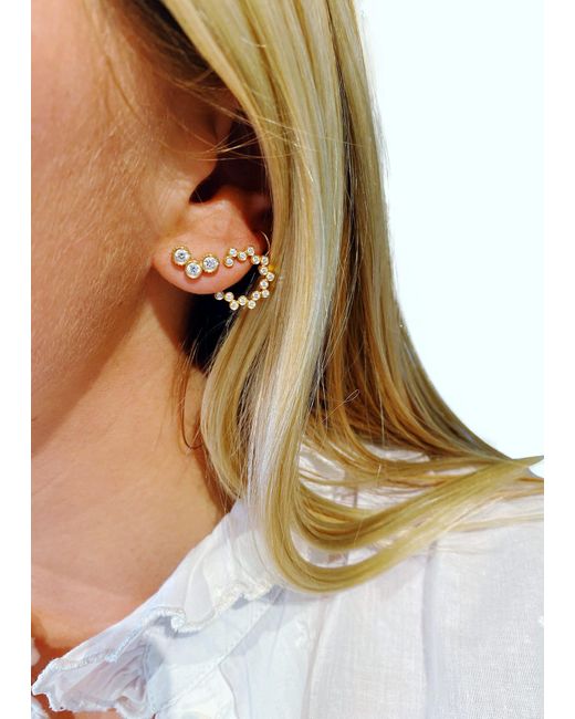 Viltier Metallic Clique Twist Hoop Earrings In 18k Yellow Gold And Diamonds