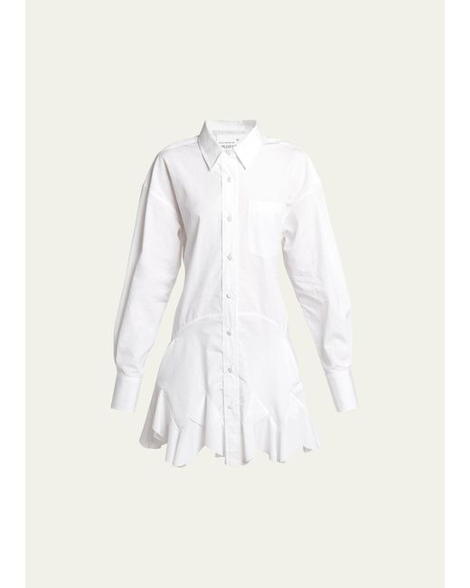 Stella McCartney Natural Ruffled Button-front Shirtdress