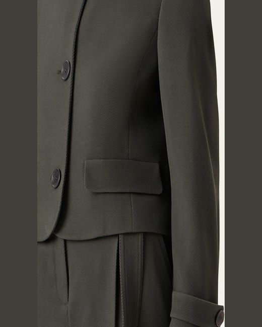 Akris Punto Black Button-Down Wool Jacket