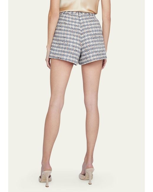 L'Agence Gray Ashton Plaid Tweed Shorts
