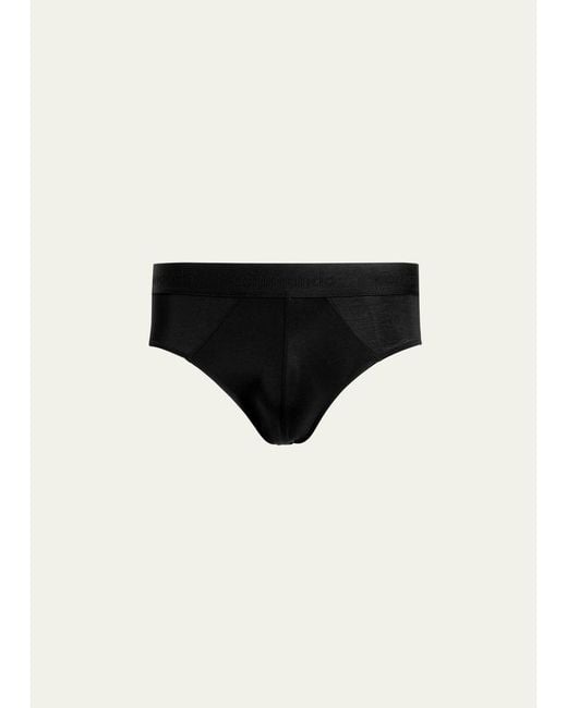 Commando Black Micro-Modal Modern Fit Briefs for men