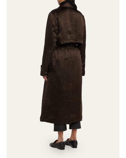 Maria McManus Brown Quilted Wool Belted Trench Coat