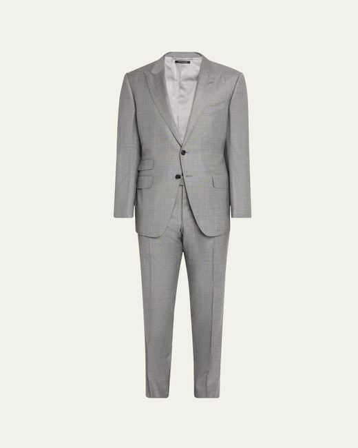 Tom Ford Gray Modern Fit Sharkskin Suit for men