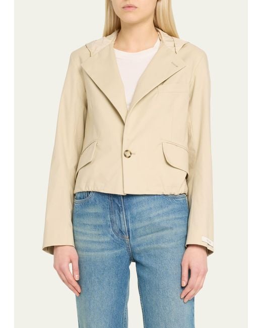 WE-AR4 Natural The Cropped Hooded Blazer