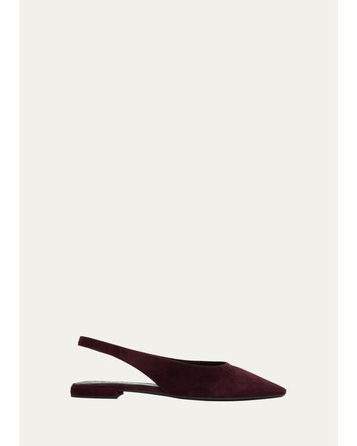 Prada White Suede Slingback Flats