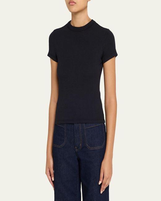 FRAME Natural Ribbed Crewneck Baby Tee