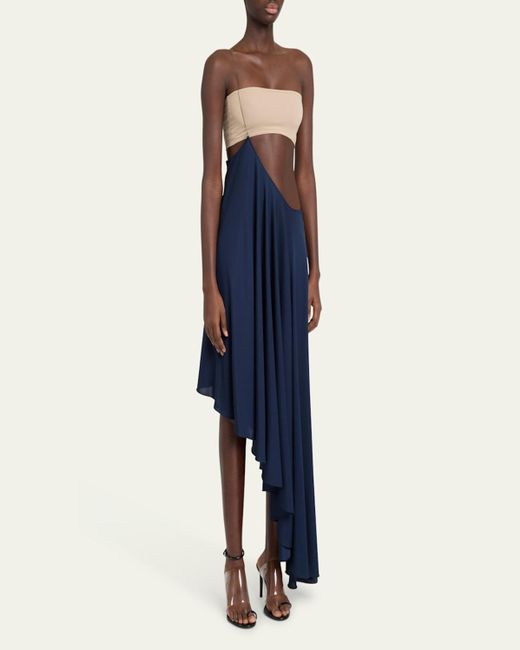 Alaïa Blue Chain Suspender Asymmetric Skirt