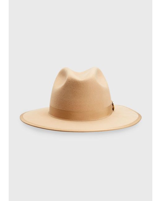 Keith James Queen Red-brim Wool Fedora Hat in White for Men | Lyst