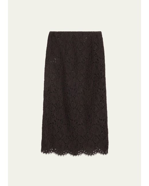 Michael Kors Black Lace Midi Skirt