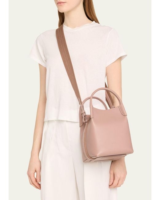 Loro Piana Pink Bale Leather Top-handle Bag