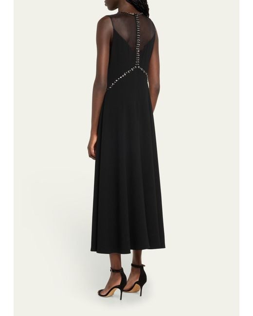 Kobi Halperin Black Everly Sleeveless Embellished Cutout Midi Dress