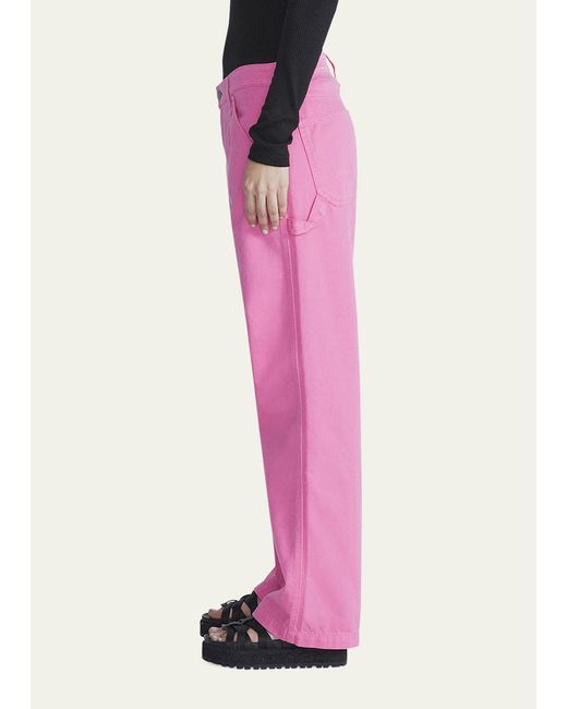 Rag & Bone Pink Sid Wide-leg Carpenter Jeans