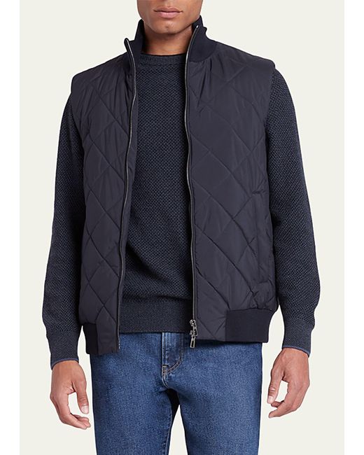 Loro Piana Blue Ampay Quilted Vest for men