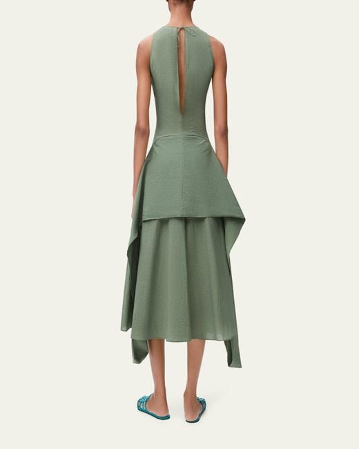 ワンピース Loewe Draped Midi Dress Loewe Draped Tie-Waist Midi Dress - Bergdorf Goodman