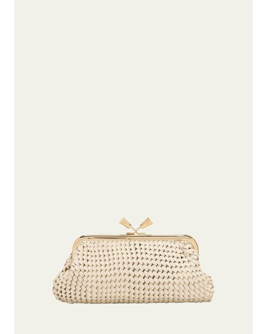 Anya Hindmarch Natural Maud Plaited Leather Clutch Bag
