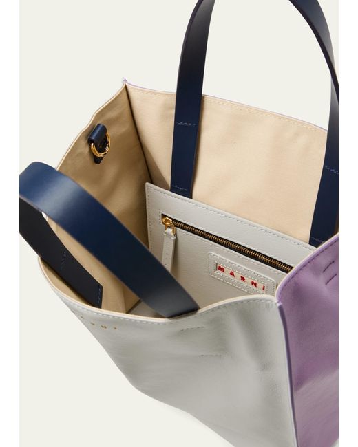 Marni Gray Museo Colorblock Soft Shopping Tote Bag
