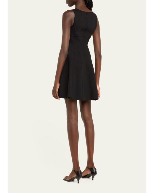 Michael Kors Black Fit-flare Mini Wool Dress